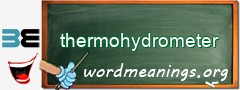 WordMeaning blackboard for thermohydrometer